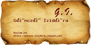 Göncző Izidóra névjegykártya